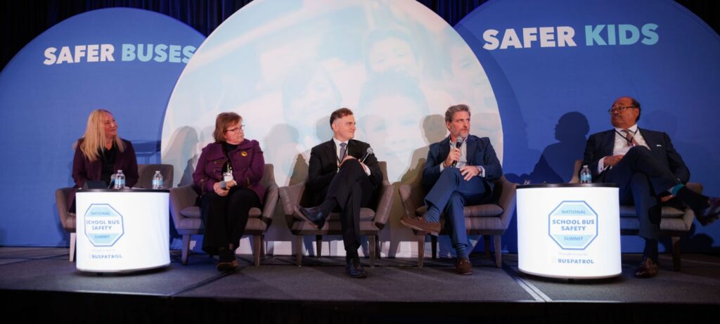 BusPatrol's Karoon Monfared and other school bus safety experts on stage at the National School Bus Safety Summit